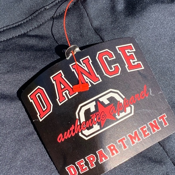 VINTAGE DEADSTOCK 90s BLACK V WAIST DANCE SHORTS L - Picture 4 of 5